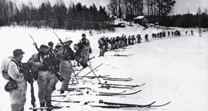 Wojsko fińskie przy granicy z Rosją, jeszcze przed wybuchem wojny zimowej, październik 1939 r.