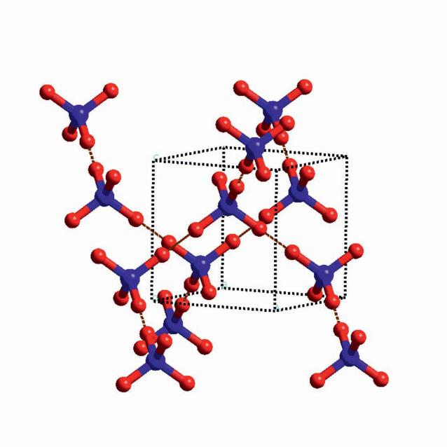 Lód VII – struktura krystaliczna (układ regularny).