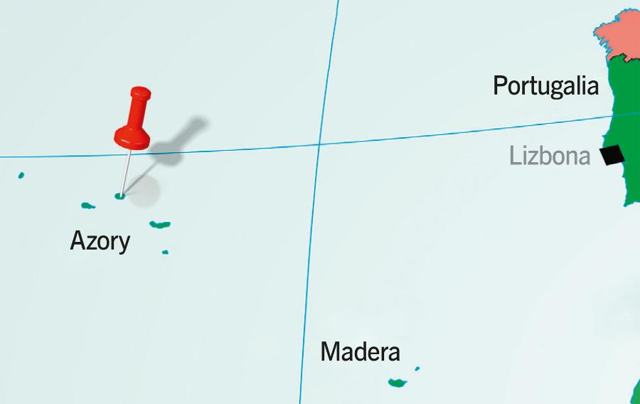 Archipelag Azorów składa się z wulkanicznych wysp, które są najwyższymi fragmentami podwodnego płaskowyżu.