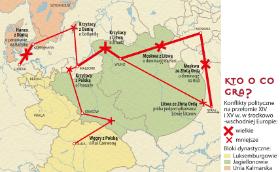 Konflikty polityczne na przełomie XIV i XV w. w środkowo-wschodniej Europie.