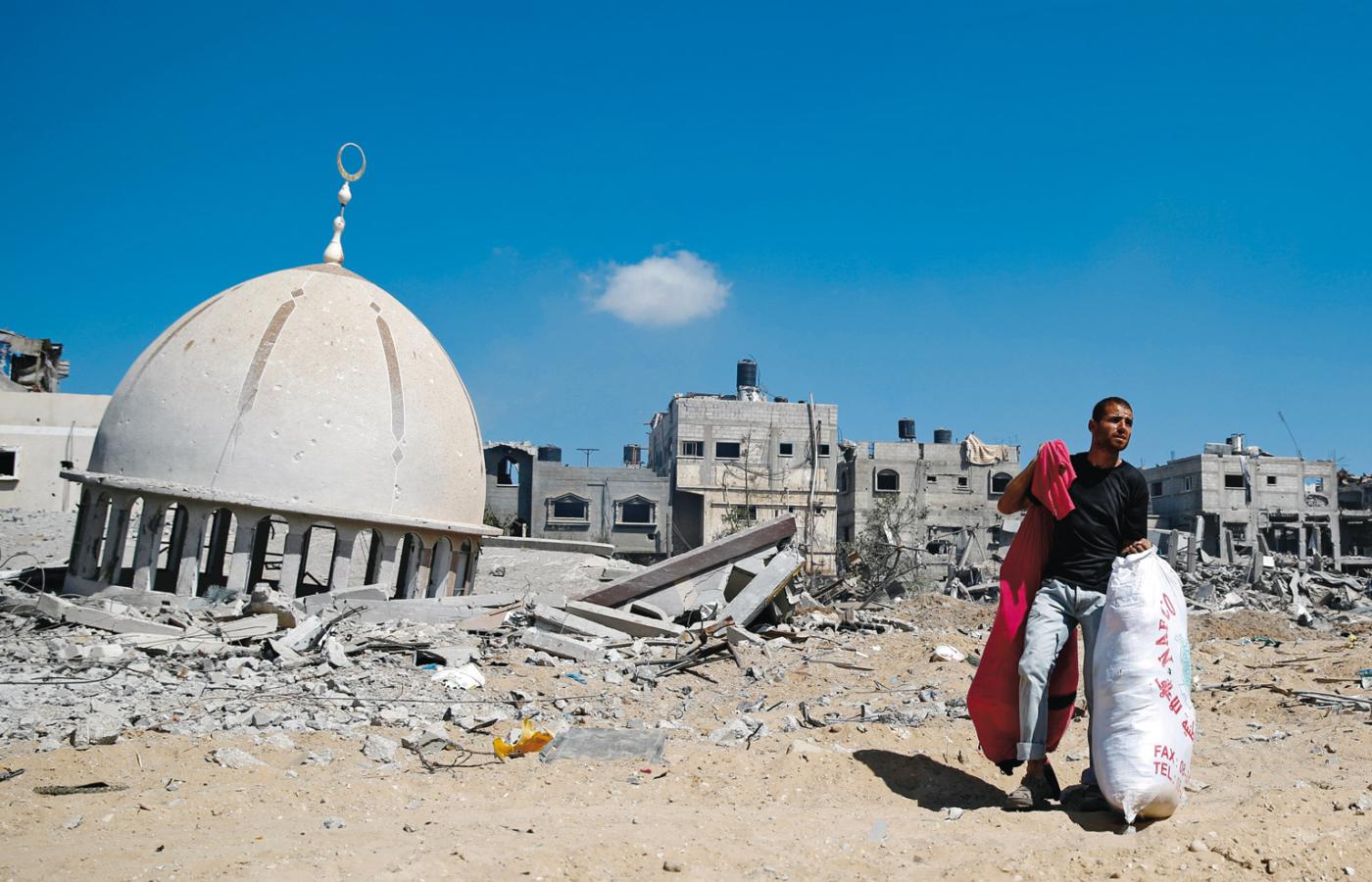 Zniszczony meczet w Strefie Gazy