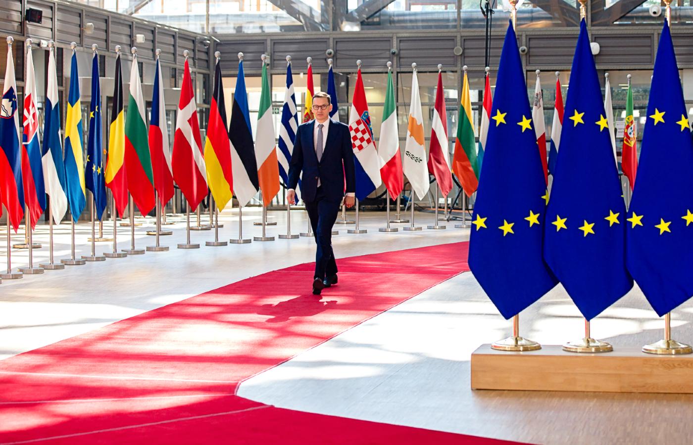 Premier Mateusz Morawiecki w Brukseli, 31 maja 2022 r.