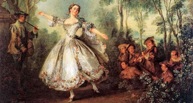 „Mademoiselle Camargo tańczy” — obraz Nicolasa Lancreta z 1730 r.
