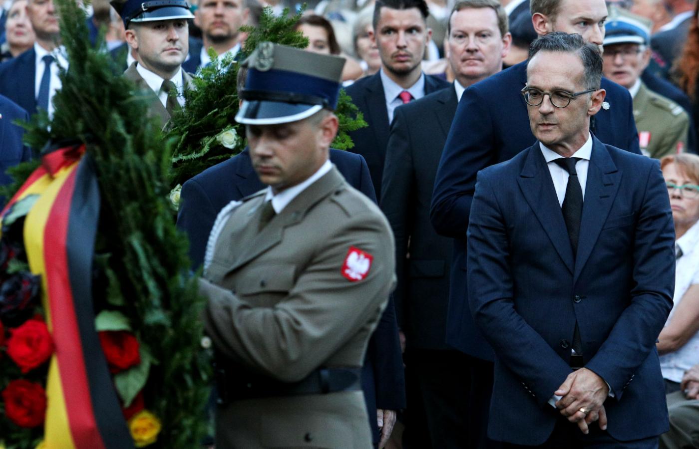 Niemiecki szef dyplomacji Heiko Maas podczas obchodów 75. rocznicy wybuchu powstania warszawskiego.