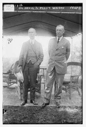 Prezydent Stanów Zjednoczonych Woodrow Wilson (z prawej) i jego doradca Edward Mandell House.