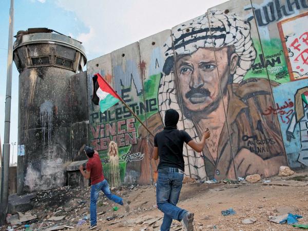 Kalandia, największy check-point między Ramallah i Jerozolimą.