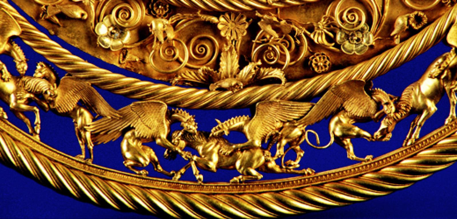 Złoty Pektorał, jeden ze scytyjskich skarbów, który Rosjanie wywieźli z muzeum w Melitopolu.