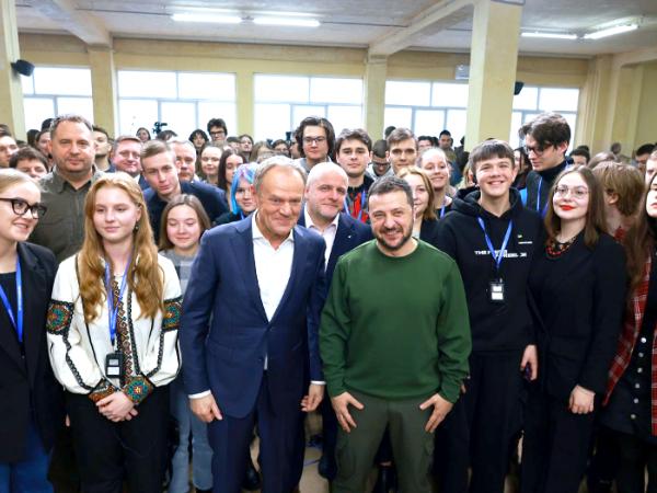 Donald Tusk z wizytą w Kijowie, 22 stycznia 2024 r.