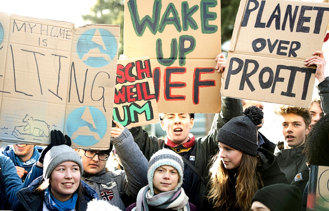 Protest klimatyczny w Davos
