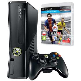 Konsola Xbox 360 Kinect + gra FIFA13. Coraz więcej mężczyzn, mając do wyboru wieczór z filmem albo z grą wideo, wybiera to drugie. Konsola staje się podstawowym wyposażeniem salonu Cena: ok. 1200 zł.