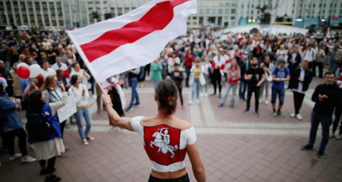 Kolejny dzień protestu na pl. Niepodległości w Mińsku. 26 sierpnia 2020 r.