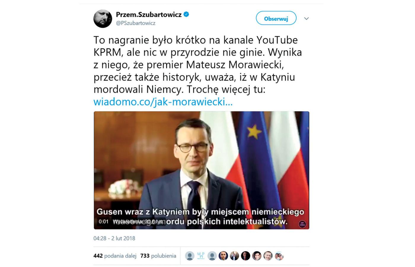 Orędzie Mateusza Morawieckiego w obronie noweli ustawy o IPN