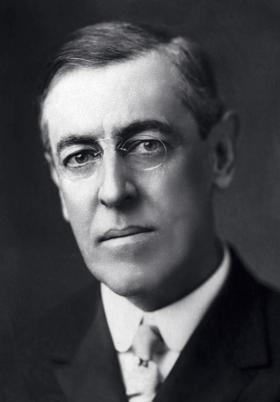 Thomas Woodrow Wilson (1856-1924), prezydent Stanów Zjednoczonych w latach 1913-21.