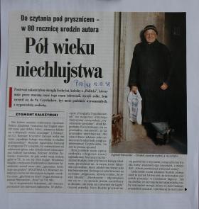 Artykuł został wydrukowany w POLITYCE nr 50 z 12 grudnia 1998 r., z okazji 80. urodzin autora.