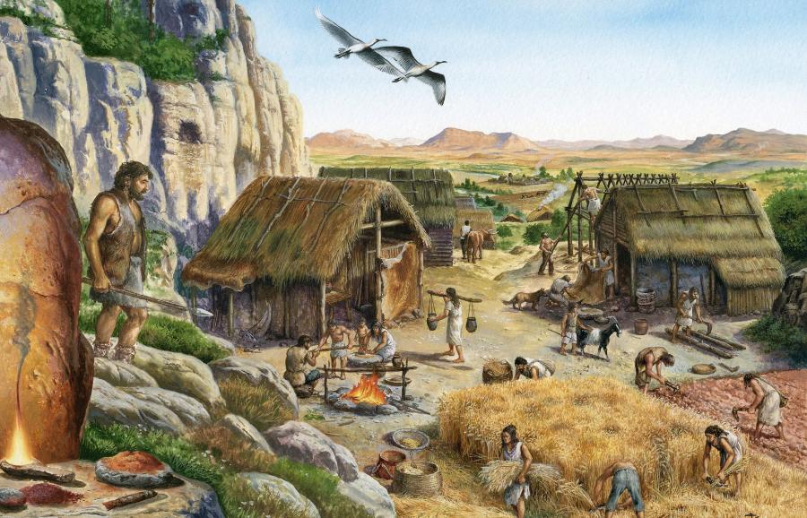 Na początku holocenu, przed 11–12 tys. lat, pojawili się pierwsi rolnicy. Tak zaczęła się rewolucja, która doprowadziła do powstania pierwszych stałych osad, potem miast, a na końcu państw.
