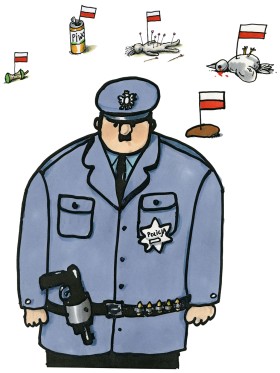 Marek Raczkowski i jego obrazoburcza kupa z polską flagą w tle