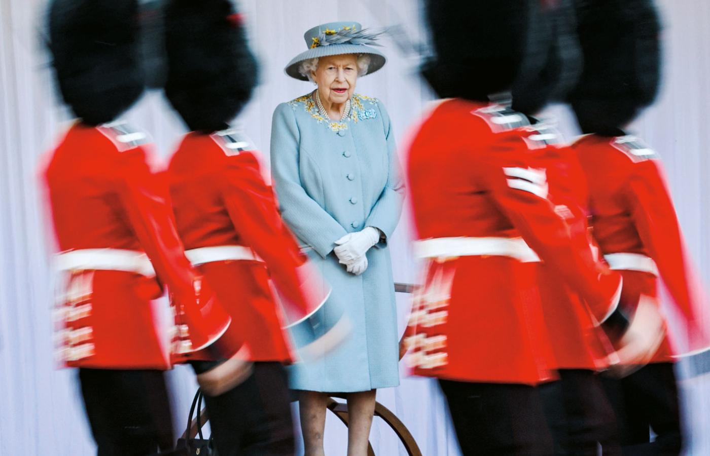 Królowa Elżbieta II podczas uroczystości z okazji jej 95. urodzin obchodzonych oficjalnie w Windsorze 12 czerwca 2021 r.