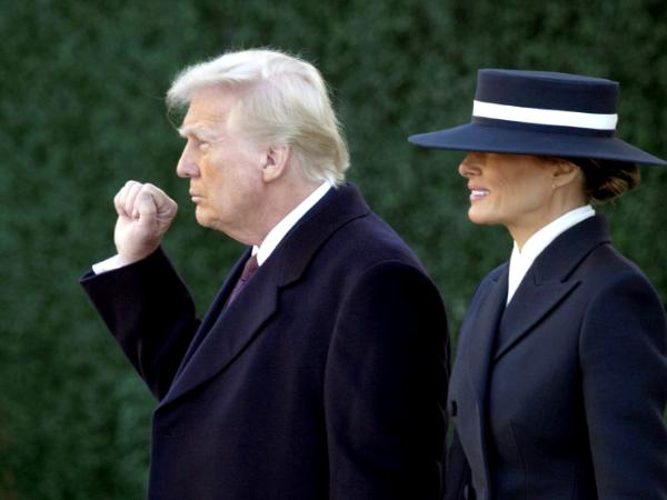 Donald Trump z żoną Melanią podczas inauguracji 20 stycznia 2025 r.