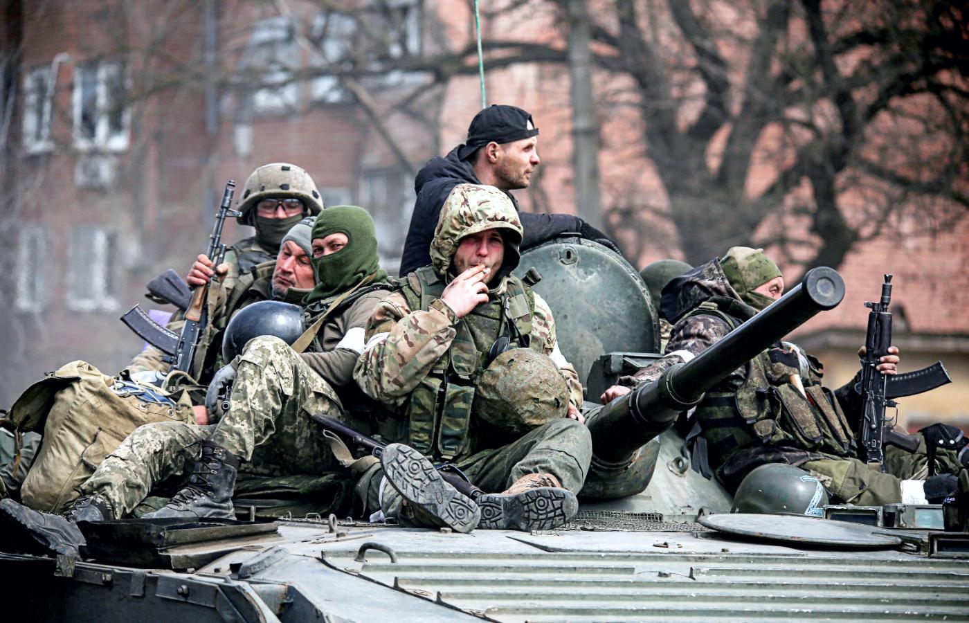 Prorosyjskie siły w Mariupolu, 21 kwietnia 2022 r.