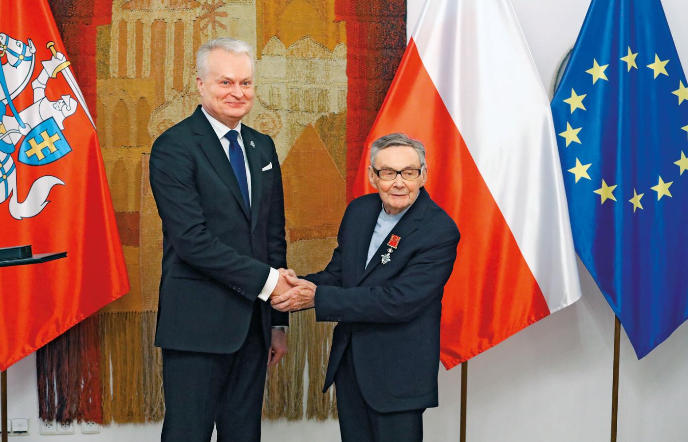 Prezydent Gitanas Nausėda i Marian Turski.