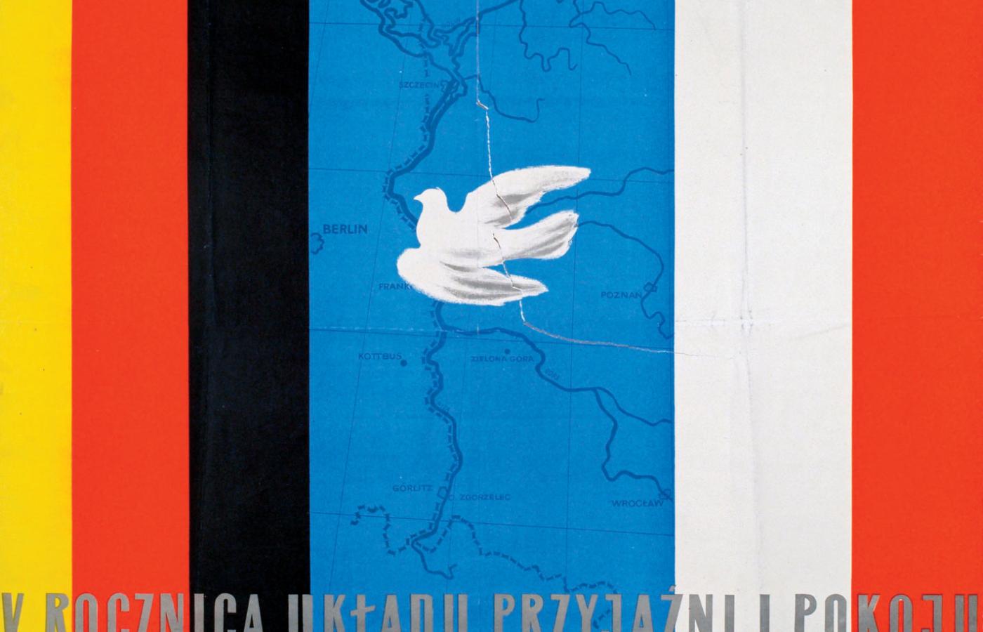 Plakat propagandowy z 1951 r. o przyjaźni między PRL a NRD.