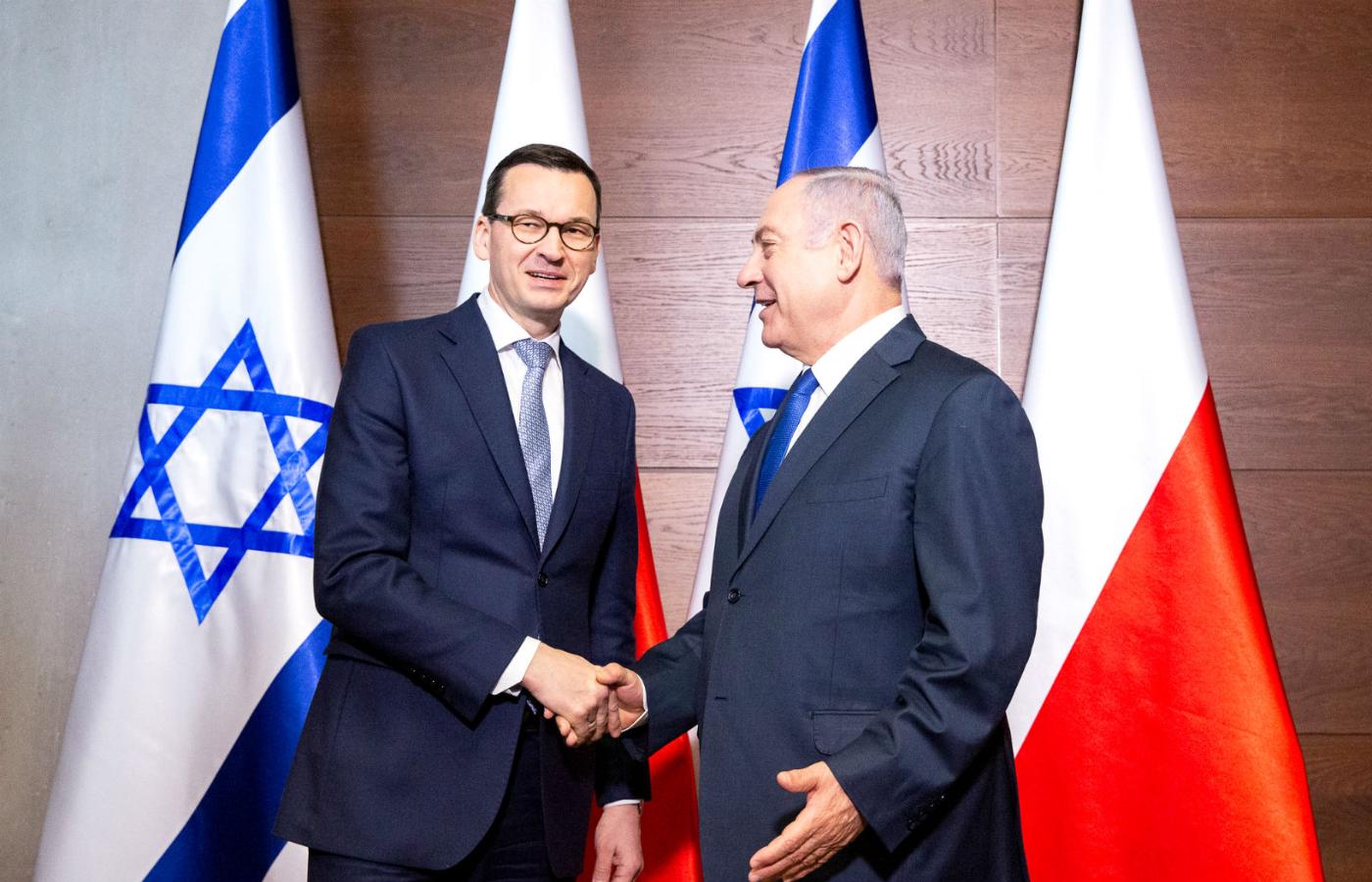 Mateusz Morawiecki i Benjamin Netanjahu podczas szczytu bliskowschodniego w Warszawie