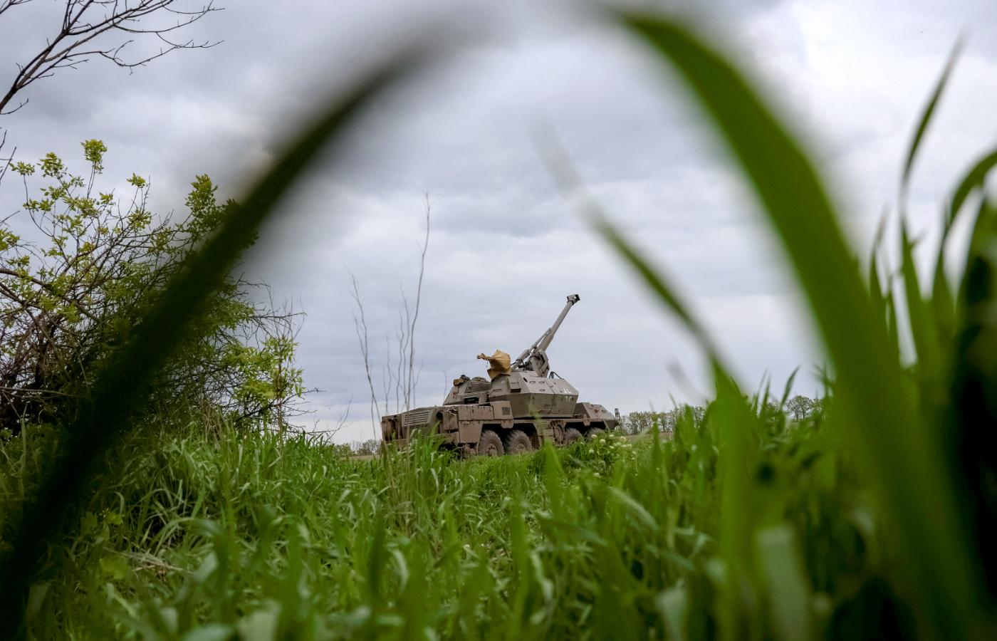 Ukraiński czołg w Awdijiwce, 9 maja 2023 r.