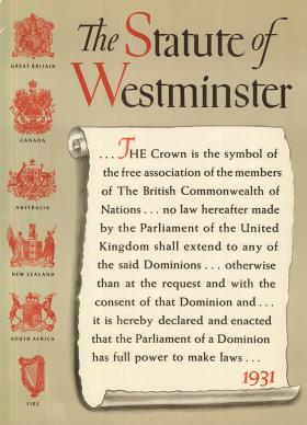 Okładka Statutu Westminsterskiego – wydanie z XX w.