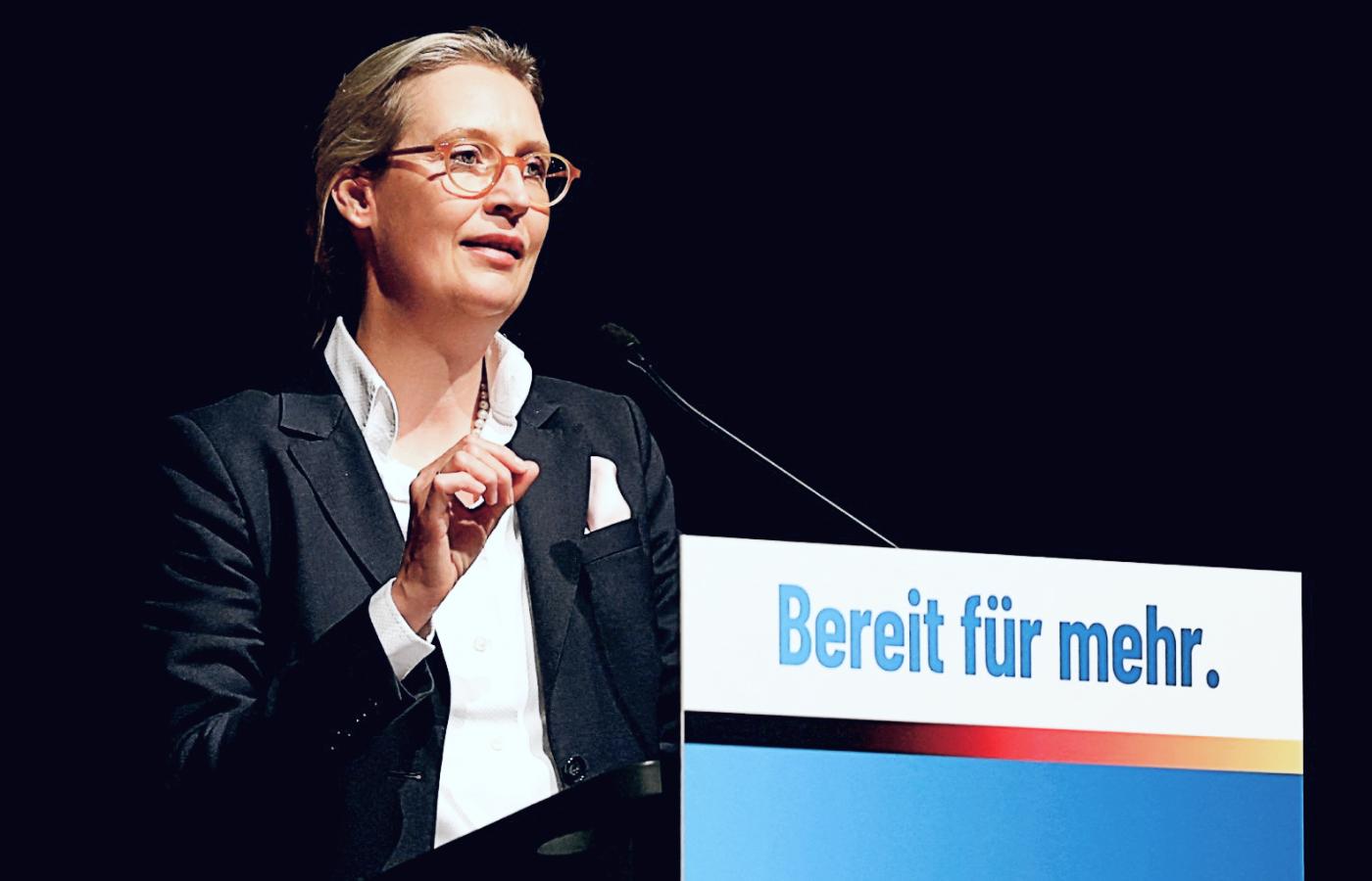 Szefowa frakcji AfD w Bundestagu Alice Weidel podczas zjazdu na 10-lecie partii w Königstein 6 lutego 2023 r.
