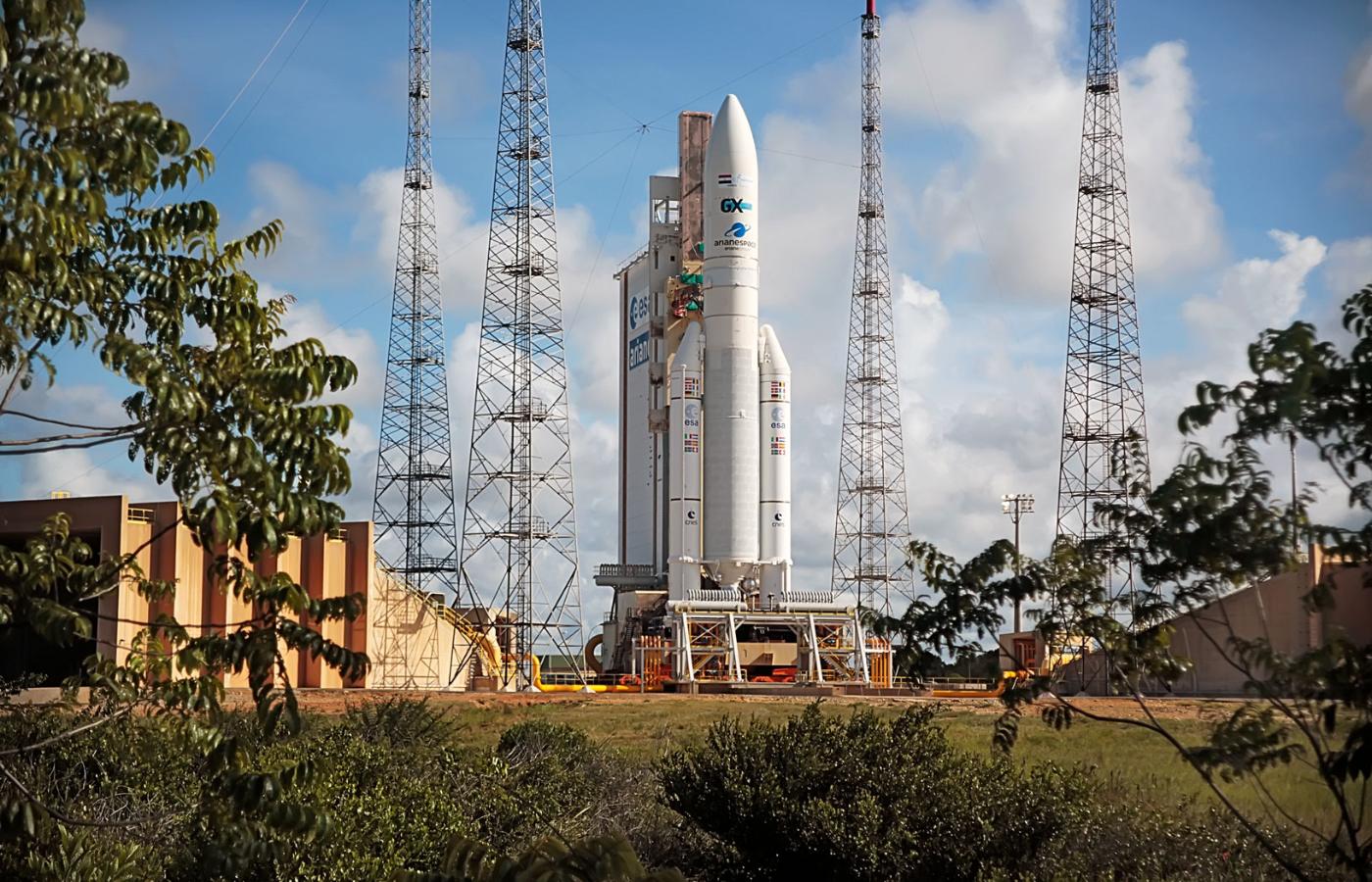 Start rakiety Ariane 5 VA250 z kosmodromu Kourou w Gujanie Francuskiej, 2019 r.