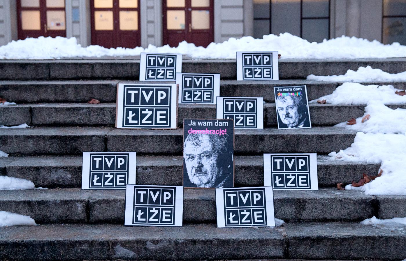 Protest w obronie polskich mediów w Poznaniu, 13 lutego 2021 r.
