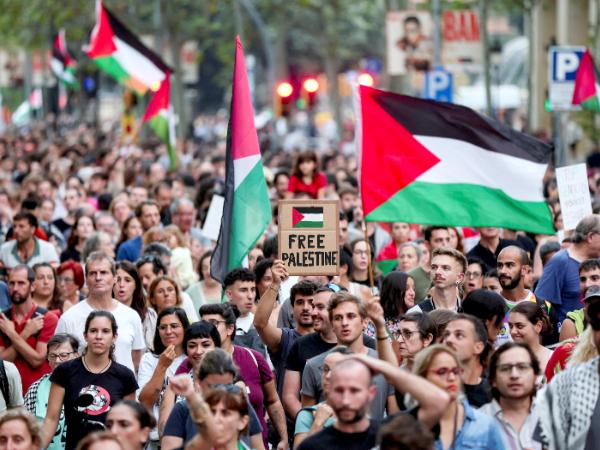 Barcelona, protest na rzecz wolnej Palestyny