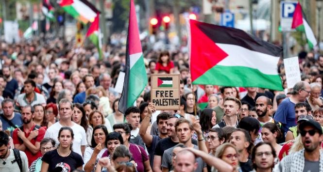 Barcelona, protest na rzecz wolnej Palestyny