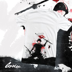 „Uprising” zaprojektowane przez polską graficzkę o pseudonimie ammarelle07. Wzór jednoznacznie inspirowany rewolucjami i powstaniami z polskiej historii.