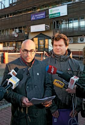 Radomir Szumełda, wiceszef Komitetu KOD (z lewej), i Piotr Chabora (były już skarbnik i rzecznik KOD)
