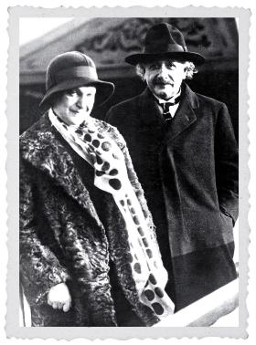 Albert Einstein z żoną opuszczają Europę, 1933 r.