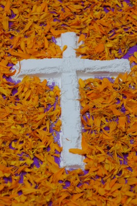 Wszechobecna podczas świąt zmarłych aksamitka. Meksykanie wierzą, że dzięki kwiatu zmarli znajdują drogę do przygotowanych dla nich ołtarzy.