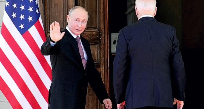 Władimir Putin i Joe Biden, szczyt USA–Rosja w Genewie. 16 czerwca 2021 r.