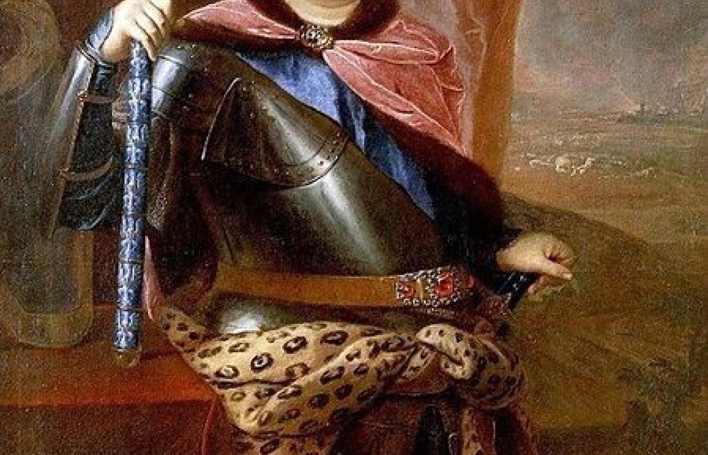 Portret Jana III z regimentem, autor nieznany, XVII w.