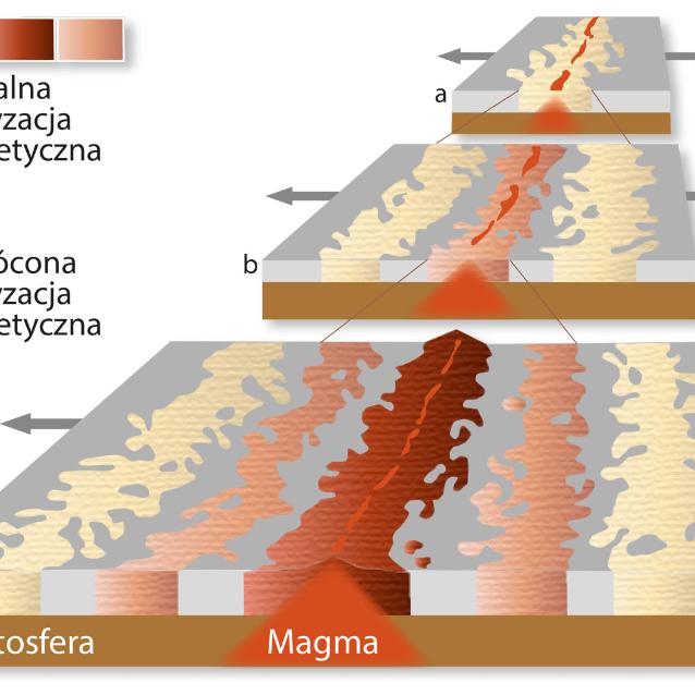 Skorupa ziemska powstająca w ryftach śródoceanicznych w chwili zastygnięcia zostaje trwale namagnesowana zgodnie z aktualnym kierunkiem sił ziemskiego pola magnetycznego. Każda warstwa ma swoją odpowiedniczkę po drugiej stronie ryftu.