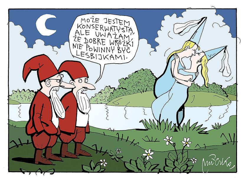 Rysuje Andrzej Mleczko. 2013 r. zdjęcie