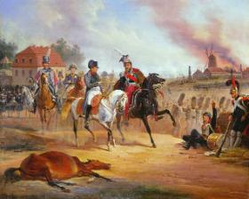 Poniatowski i Napoleon pod Lipskiem, obraz Januarego Suchodolskiego.
