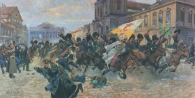 'Czerkiesi w Warszawie', obraz Wojciecha Kossaka