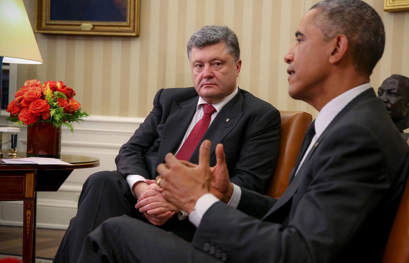 Spotkanie prezydentów: Petro Poroszenko i Baracka Obamy