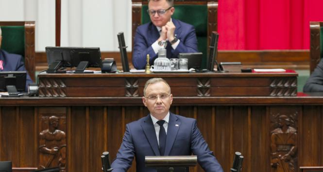 Andrzej Duda wygłosił w Sejmie exposé, 16 października 2024 r.