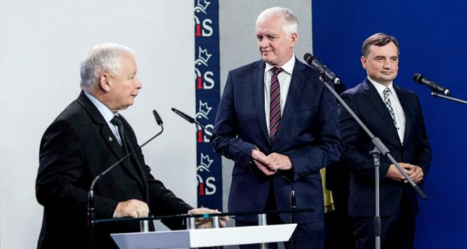 Wrzesień 2020 r. Jarosław Kaczyński, Jarosław Gowin i Zbigniew Ziobro podpisują umowę Zjednoczonej Prawicy.