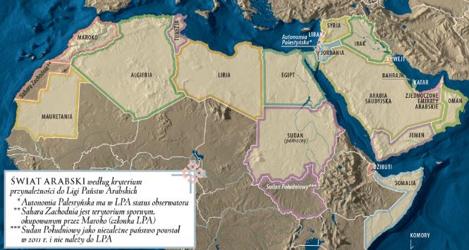 Mapa świat arabski