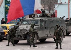 Żołnierze w bazie w Sewastopolu.