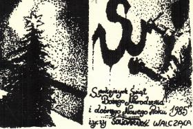 Ulotka Solidarności Walczącej z życzeniami bożonarodzeniowymi, 1985 r.