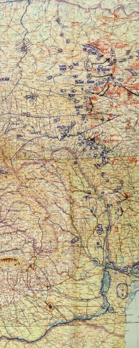 Fragment niemieckiej mapy sytuacji na południowym odcinku frontu, 15 lipca 1941 r.